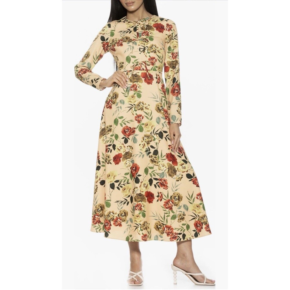 Alexia Admor Ophelia Long Sleeve Midi Dress Sz:12 $295